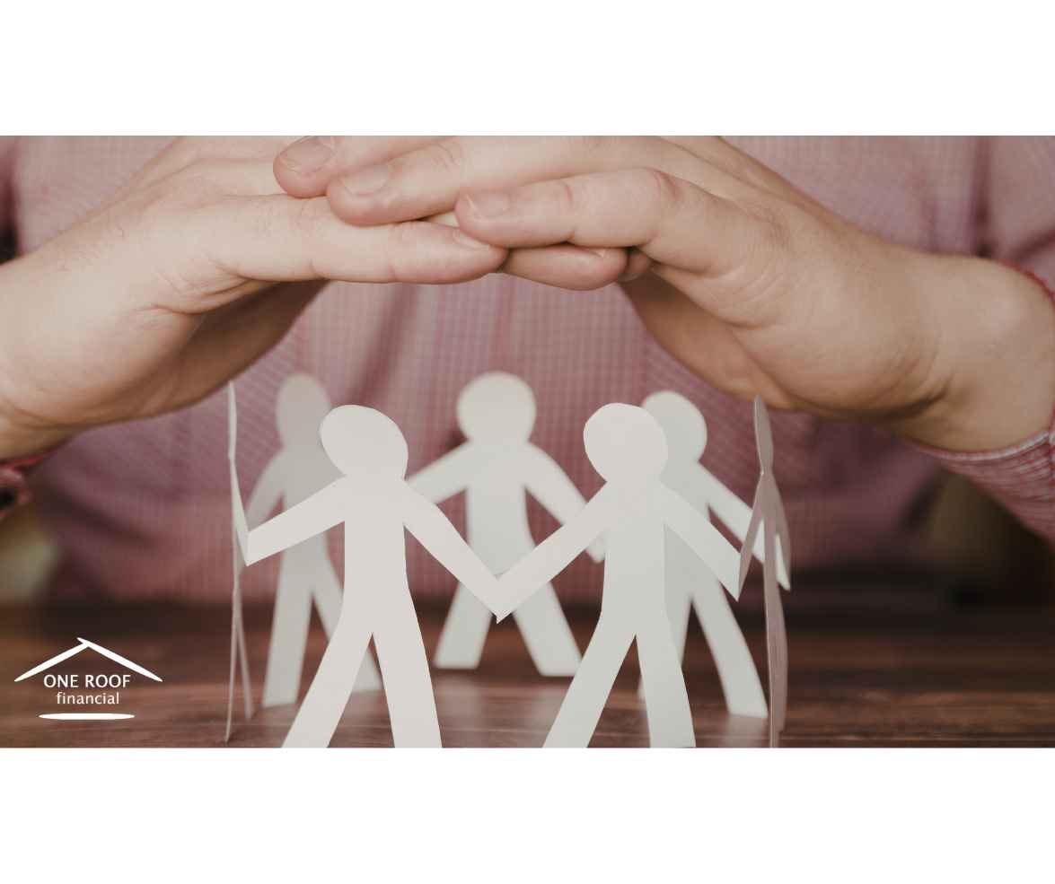 Financial Protection Hinckley with family figures protected beneath supportive hands